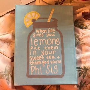 Hand painted Phi sigma sigma sorority canvas